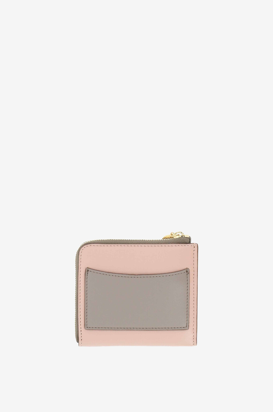 Porte-cartes zippé en cuir synthétique bicolore Stella Logo
