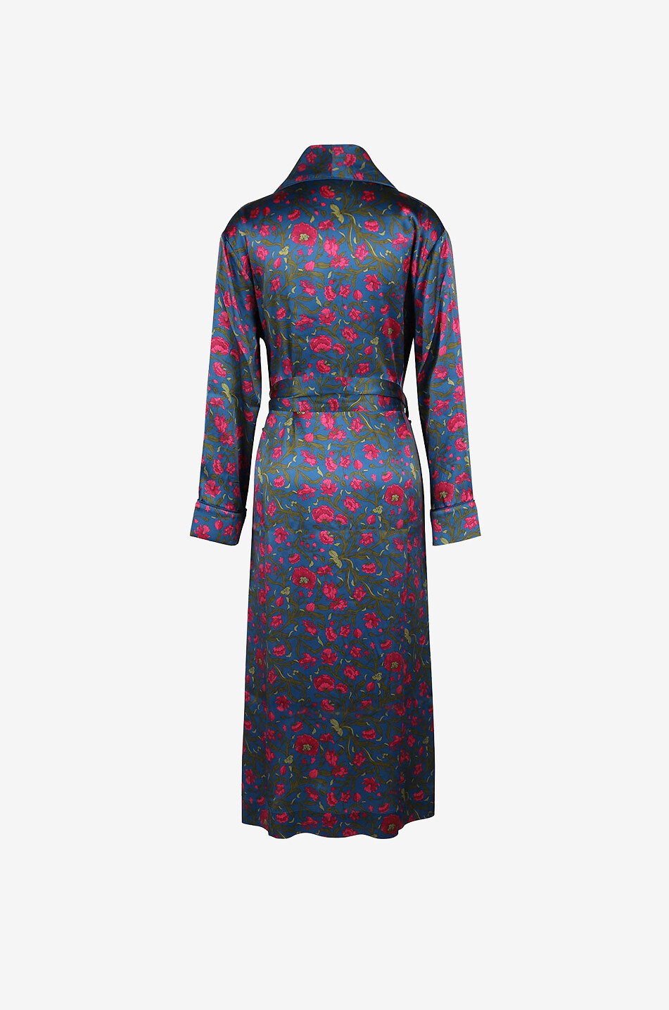 LIBERTY LONDON Peignoir en satin de soie Colombia Road Femme BLEU FONCE 2
