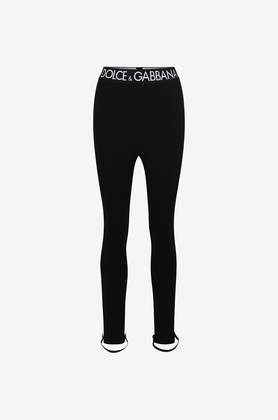 DOLCE & GABBANA Legging foureau en jersey milano à taille logo Femme NOIR 1