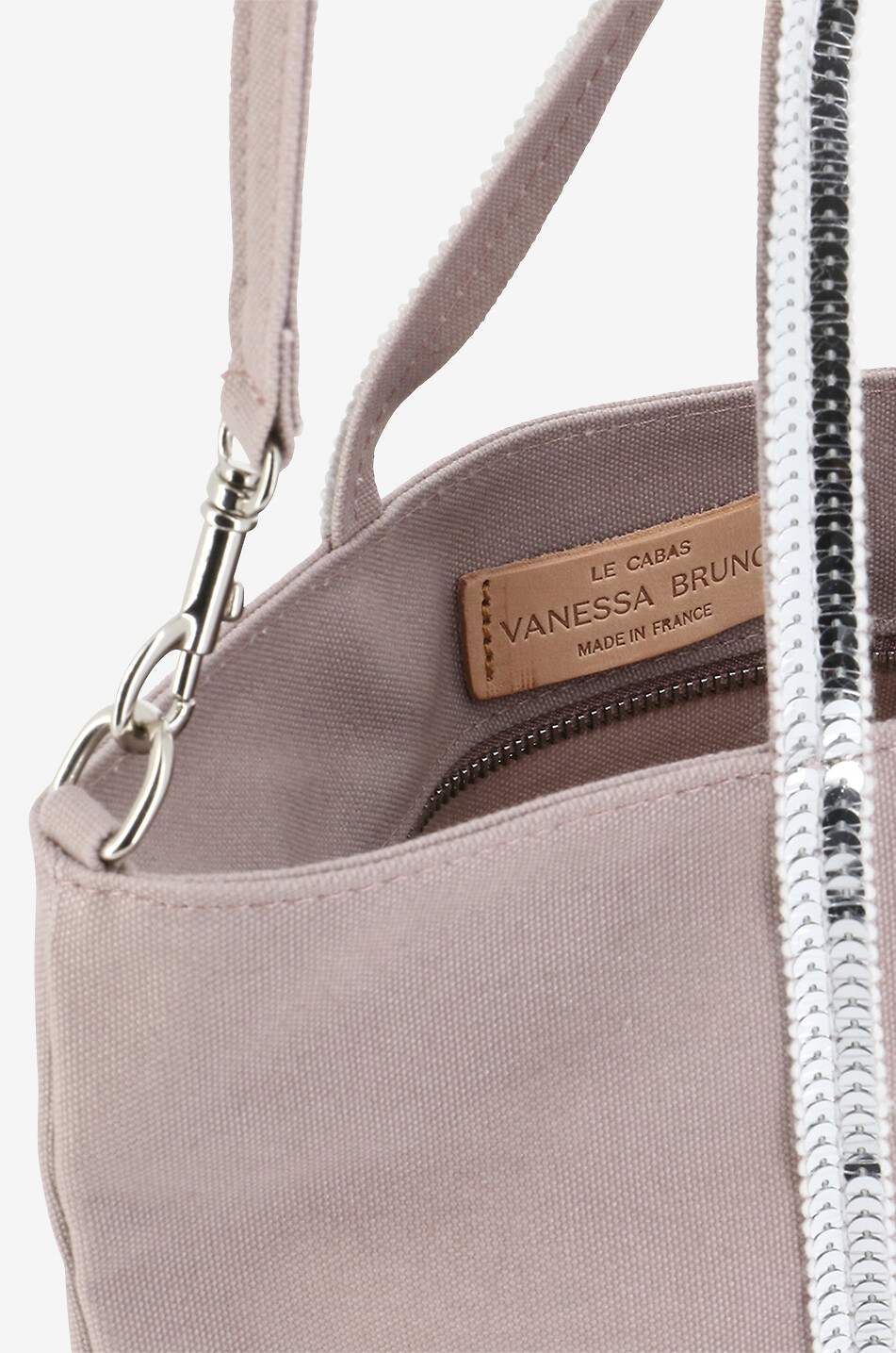 VANESSA BRUNO Cabas S sequinned canvas tote bag Women GREY 6