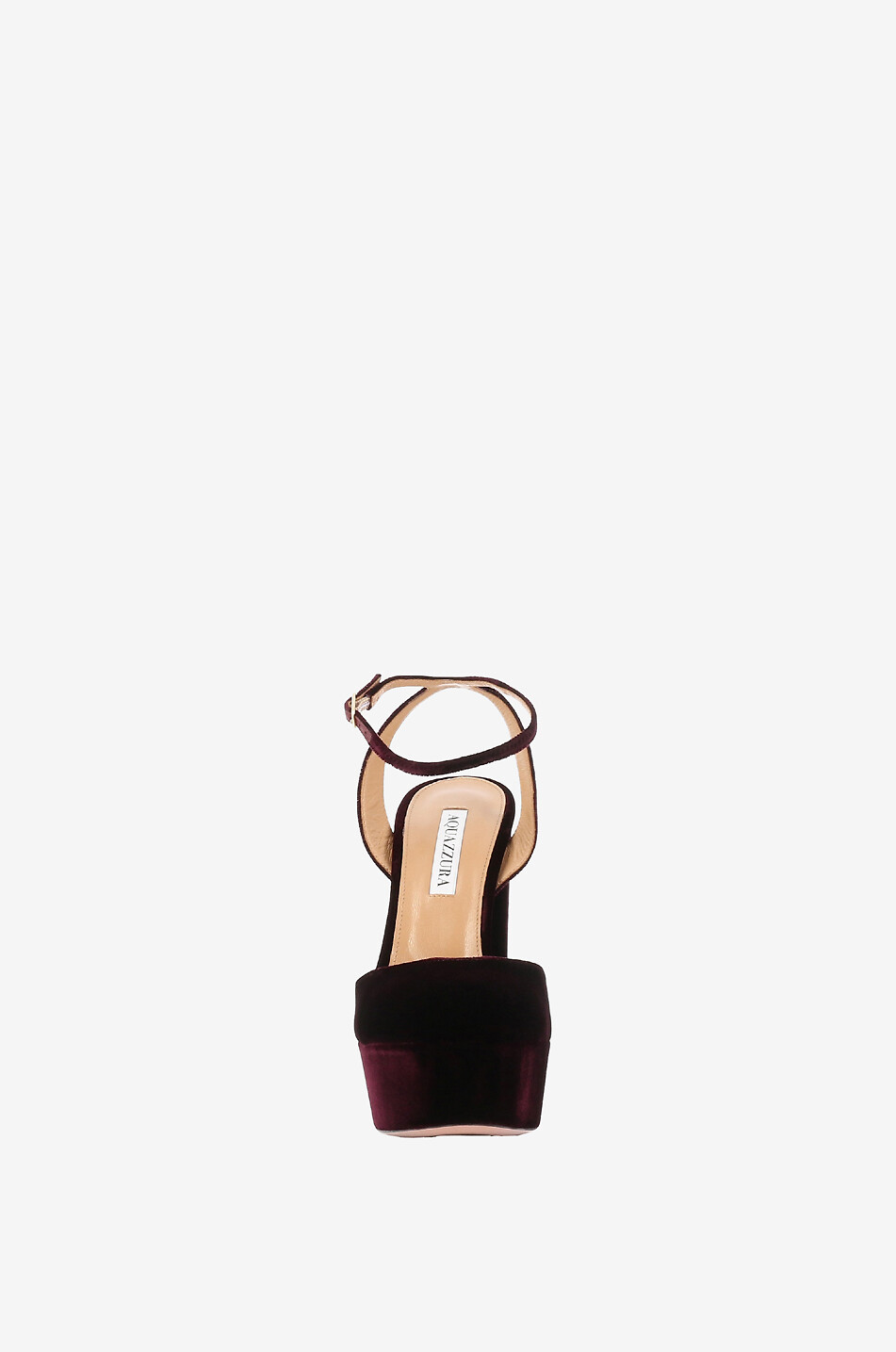 AQUAZZURA So High 140 platform sandals in velvet with heel Women DARK PURPLE 2