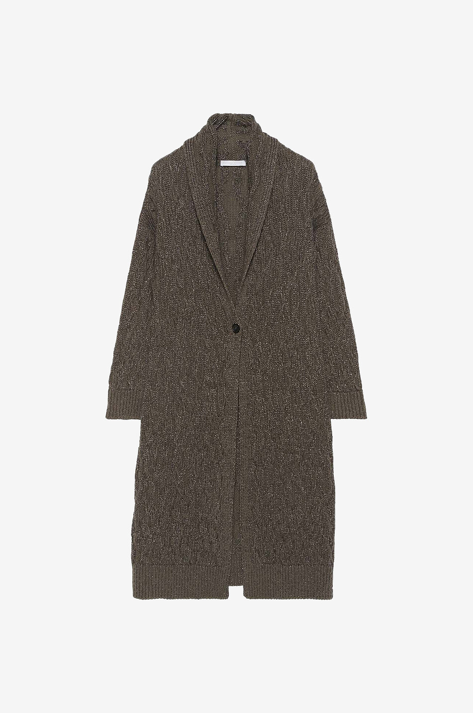 Glitzernder Zopfstrickmantel