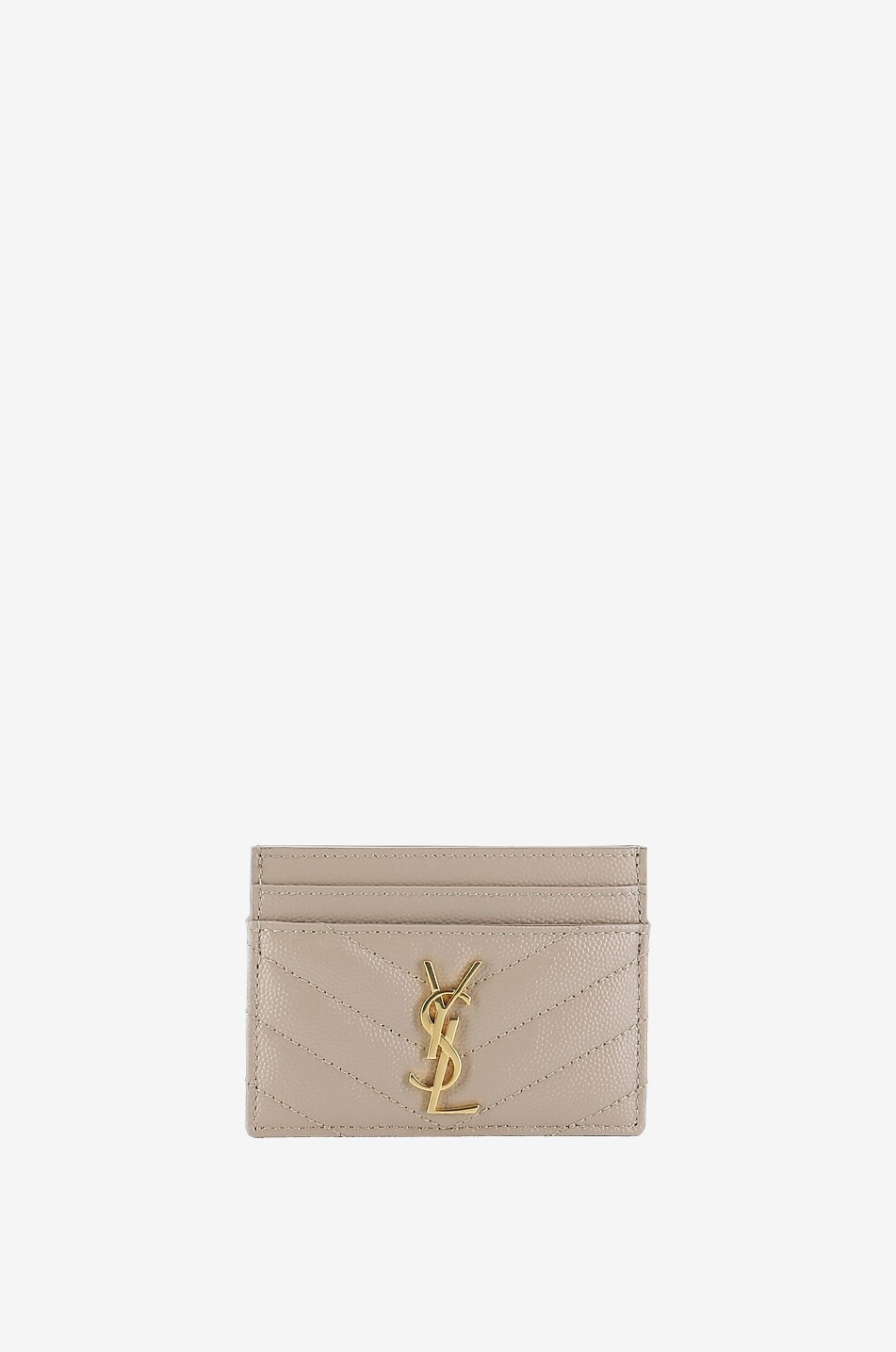 Kleines gestepptes Leder-Kartenetui Monogram