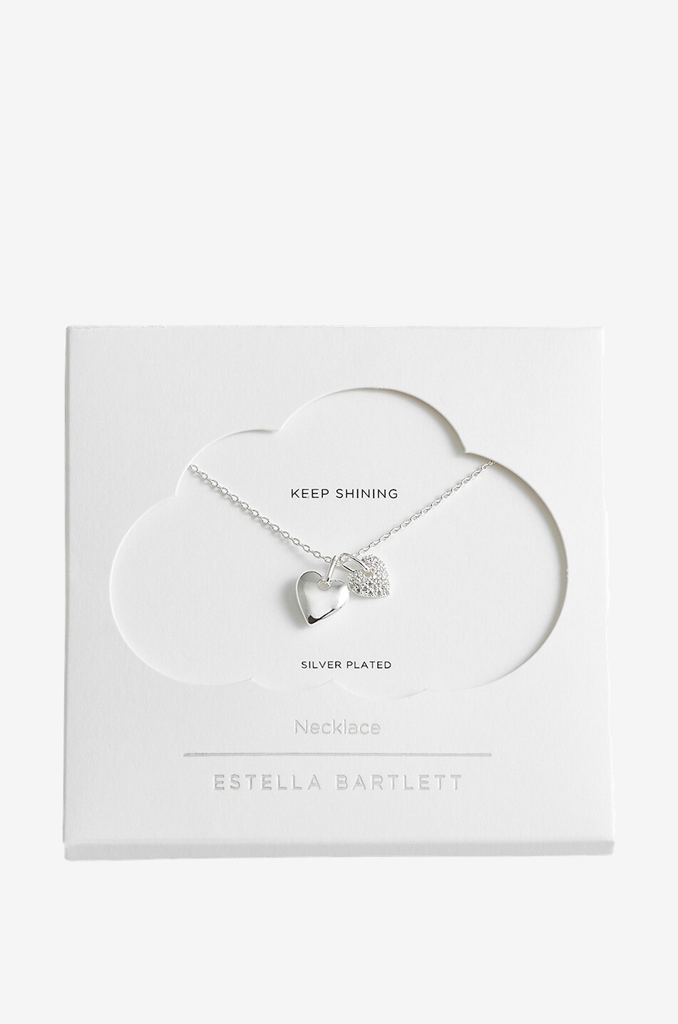 ESTELLA BARTLETT Pave Double Heart silver necklace Women SILVER 1