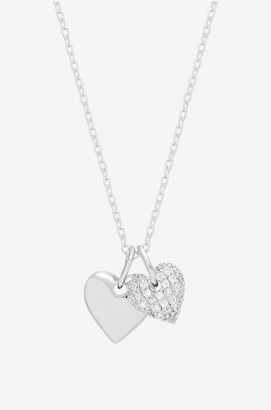 ESTELLA BARTLETT Pave Double Heart silver necklace Women SILVER 4