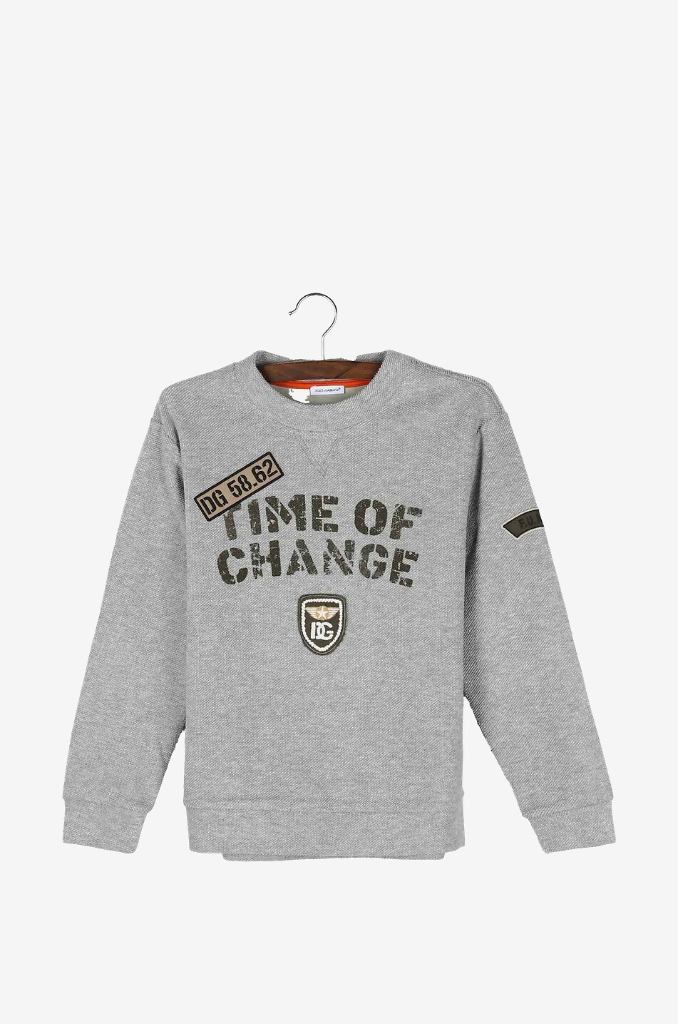 Sweat-shirt garçon en coton piqué à patchs Time Of Change