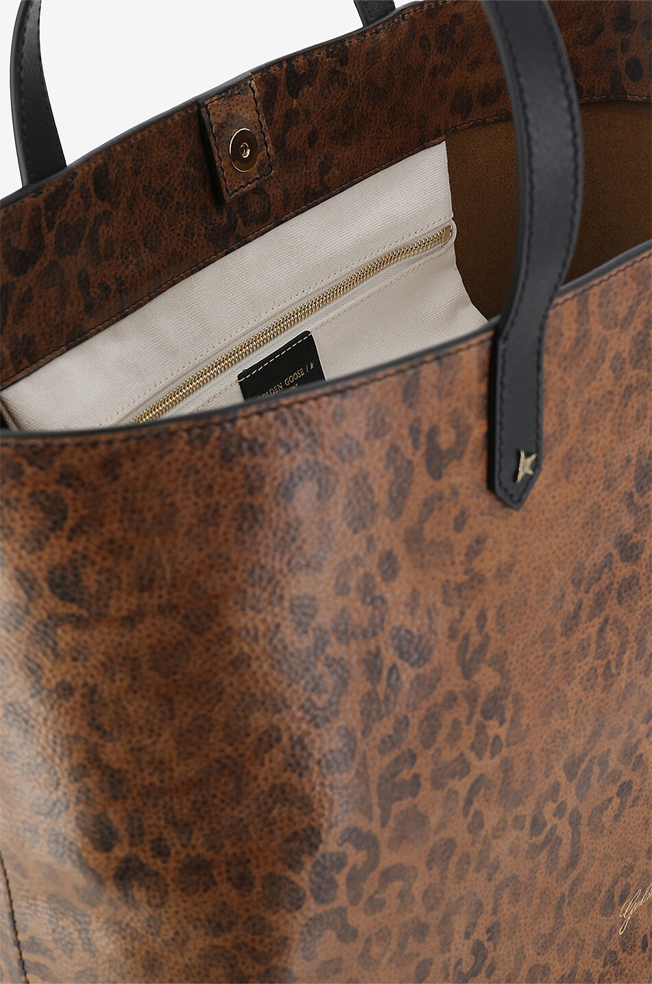 GOLDEN GOOSE Sac cabas en cuir bovin Pasadena Femme MARRON 5