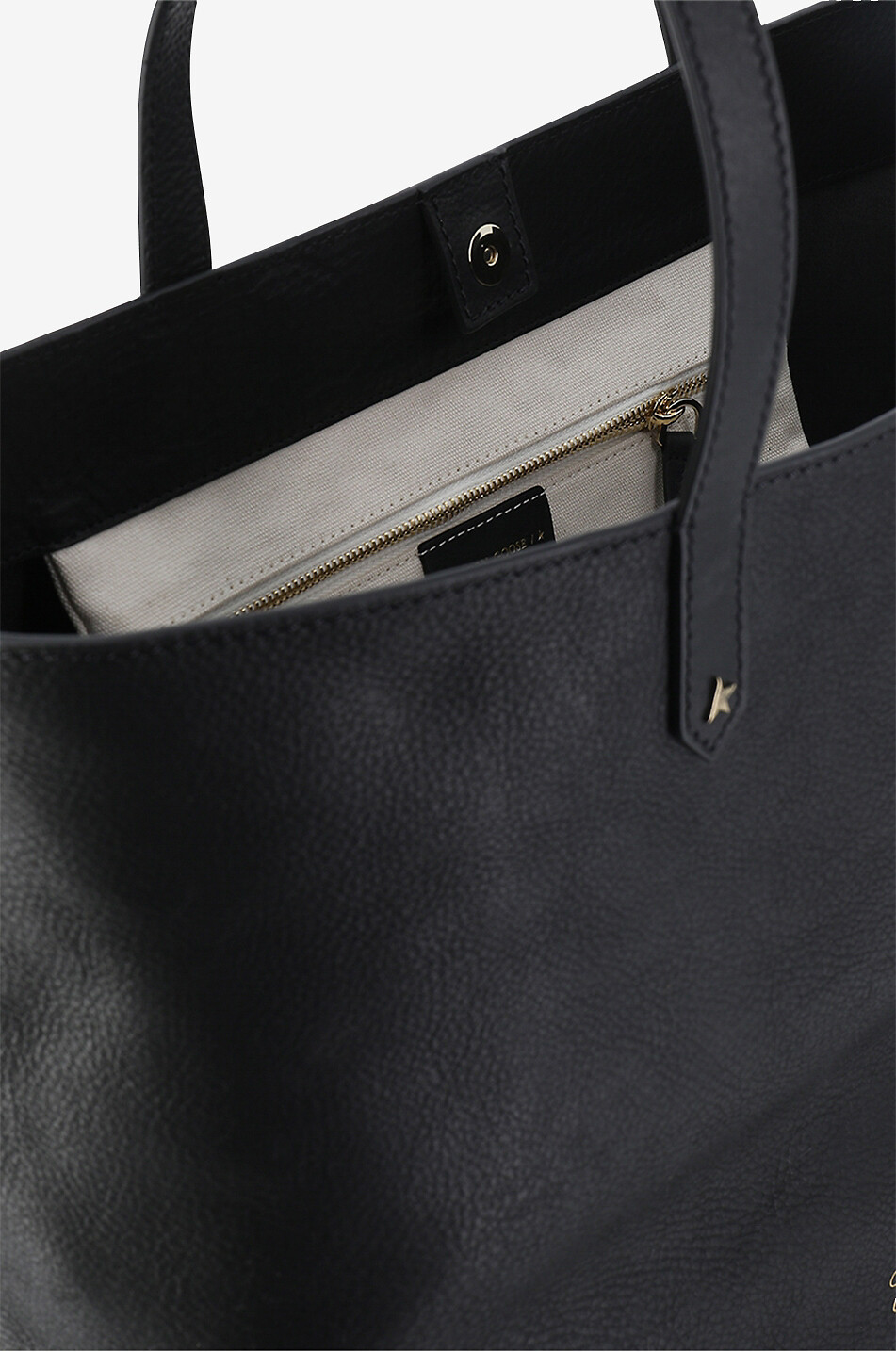 GOLDEN GOOSE Pasadena cow leather tote bag Women BLACK 4