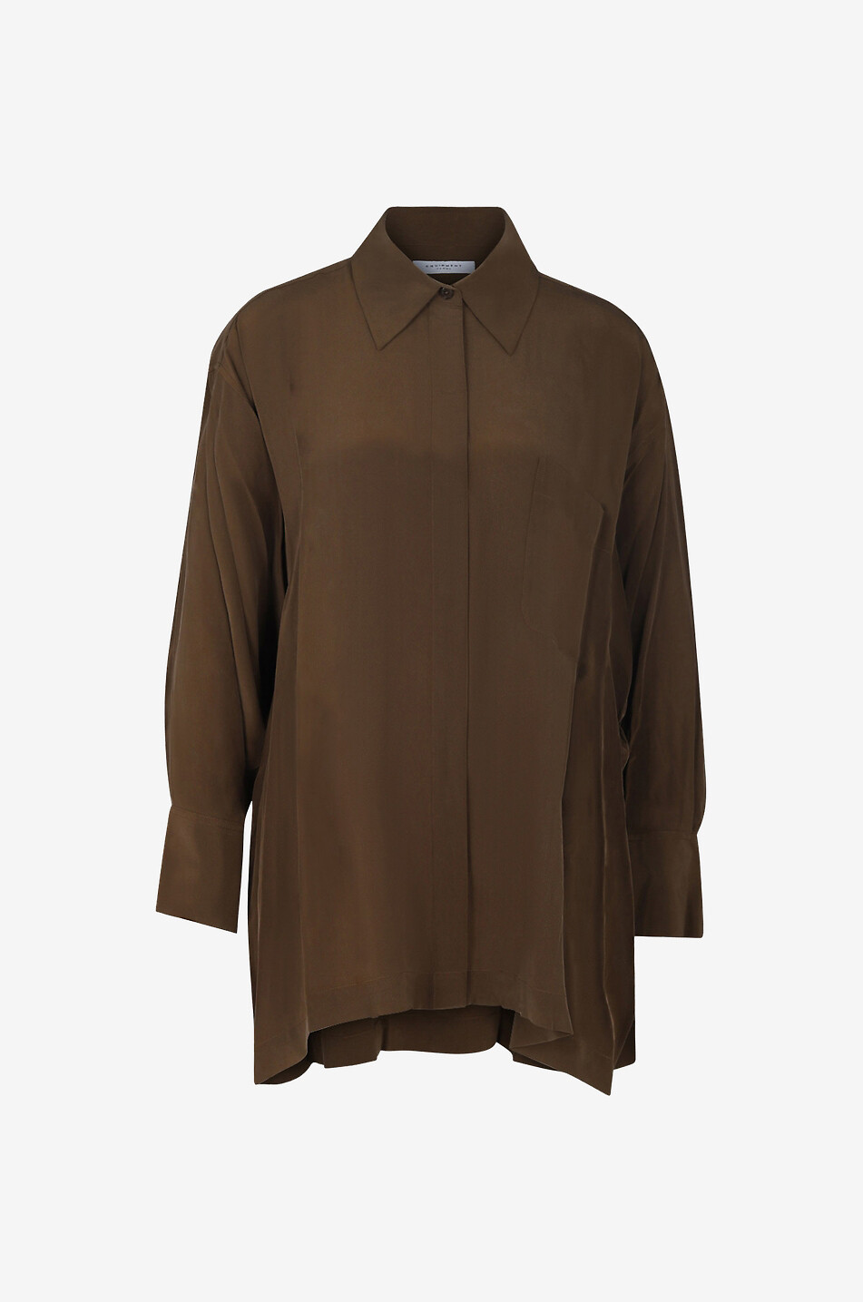 EQUIPMENT Seidenbluse mit langen Ärmeln Emile Damen MITTELBRAUN 1