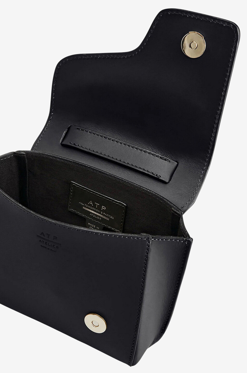ATP ATELIER Montalcino mini smooth leather cross body bag Women BLACK 4