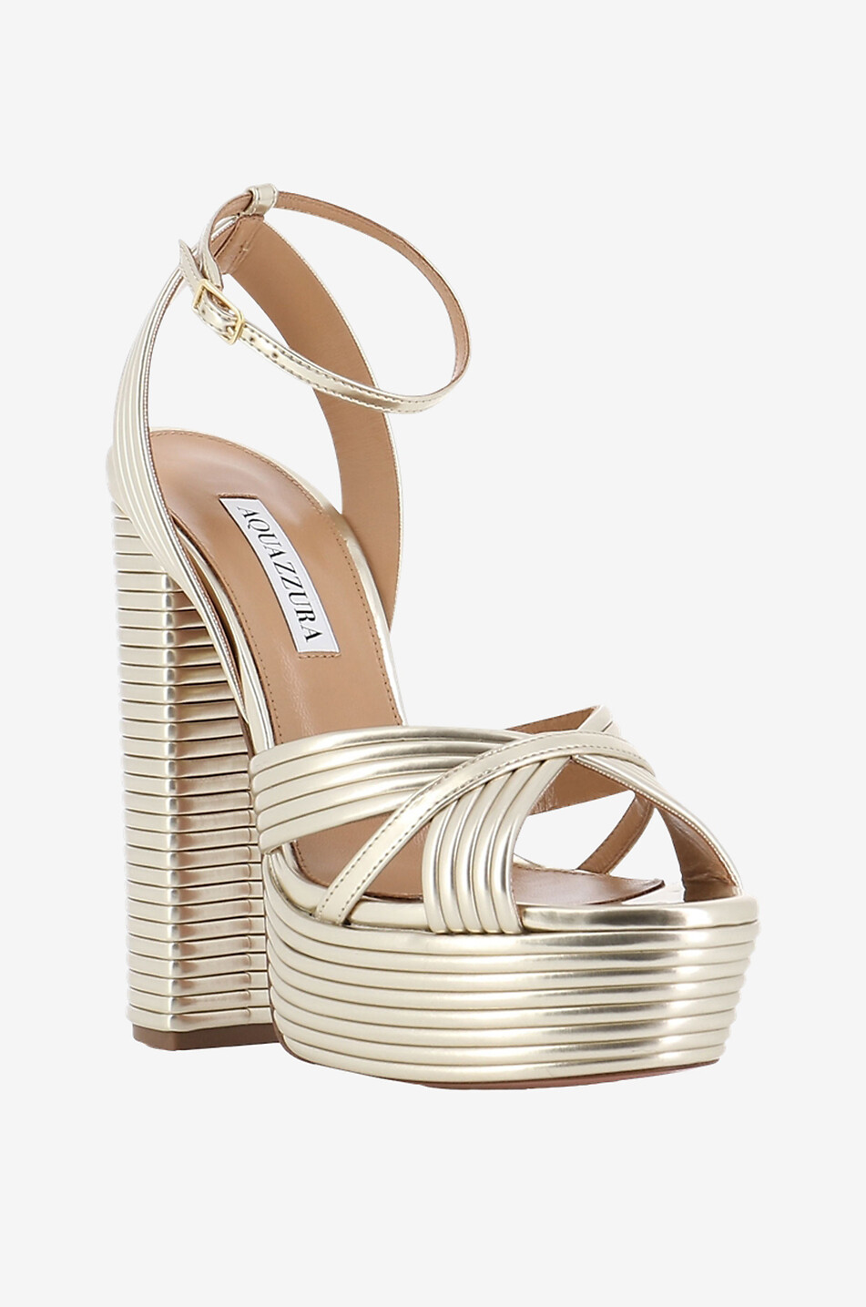 Plateausandalen aus Spiegel-Leder Sundance 110