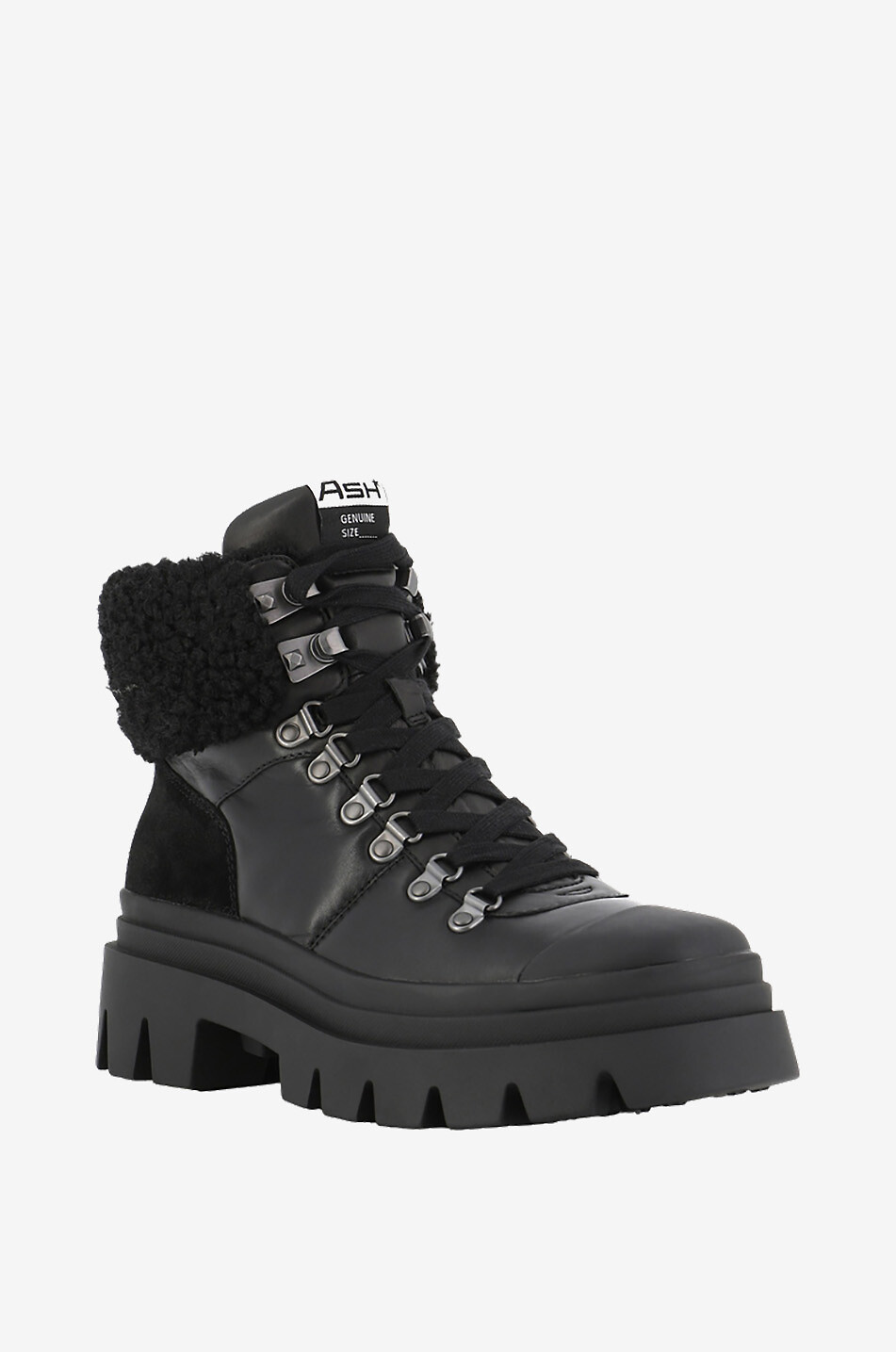 ASH Flache Schnürstiefeletten aus Patagon-Kalbsleder Damen SCHWARZ 1