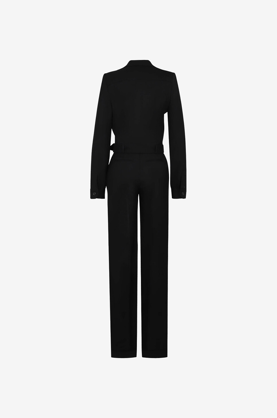 SAINT LAURENT PARIS Combinaison utilitaire en gabardine de laine Femme NOIR 2