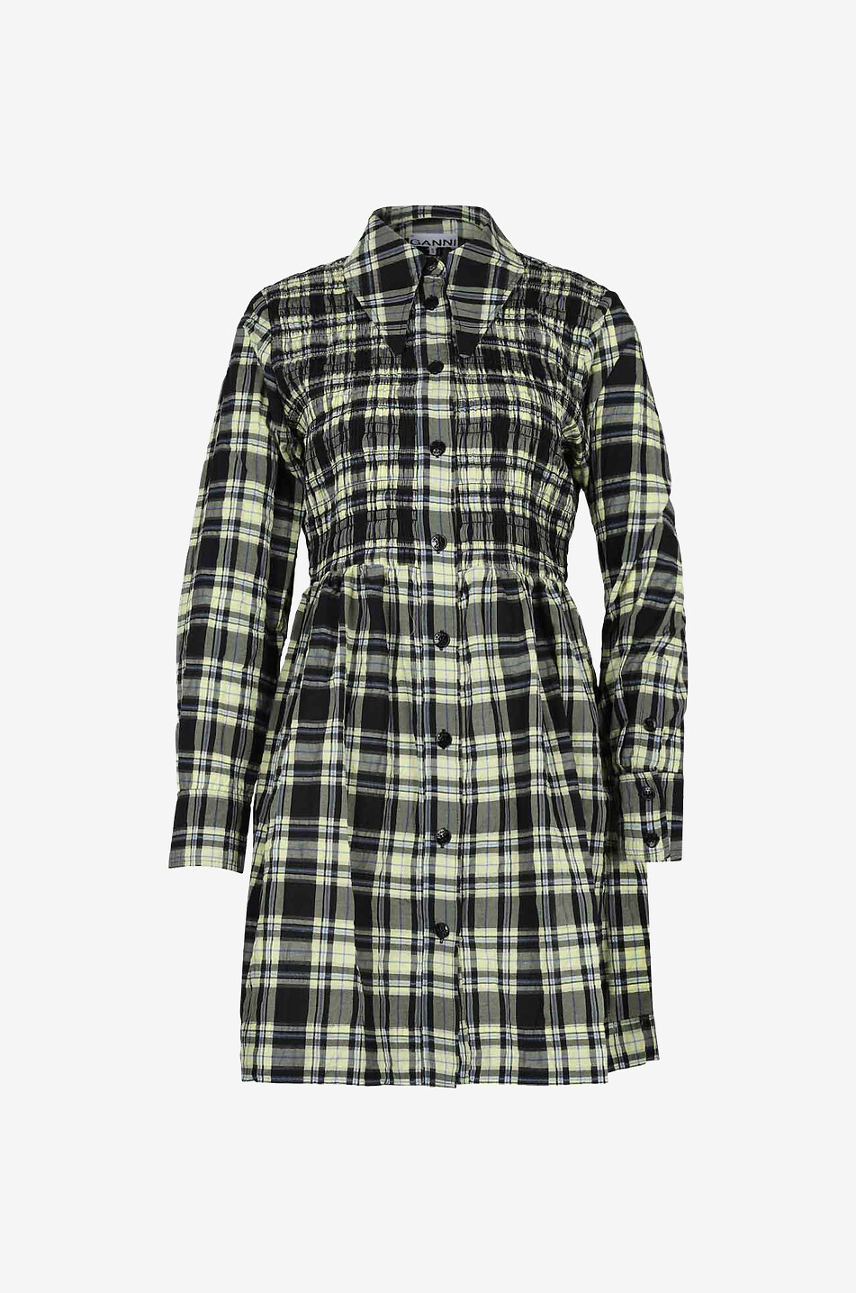 Kariertes Minihemdkleid aus Seersucker