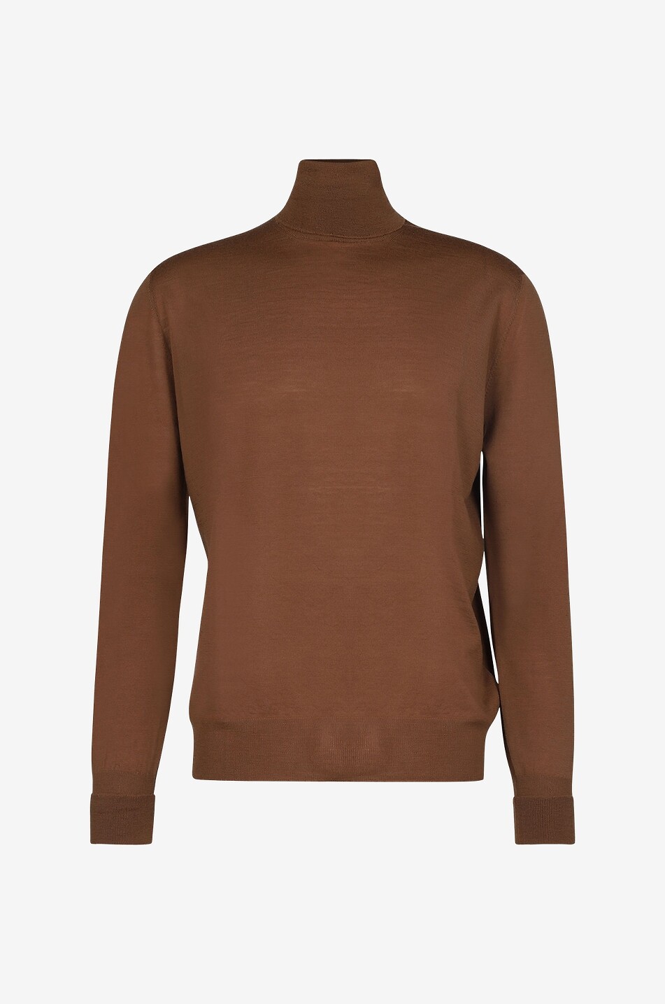 PT TORINO COLLECTION Pull fin en laine vierge à col roulé Homme MARRON 1