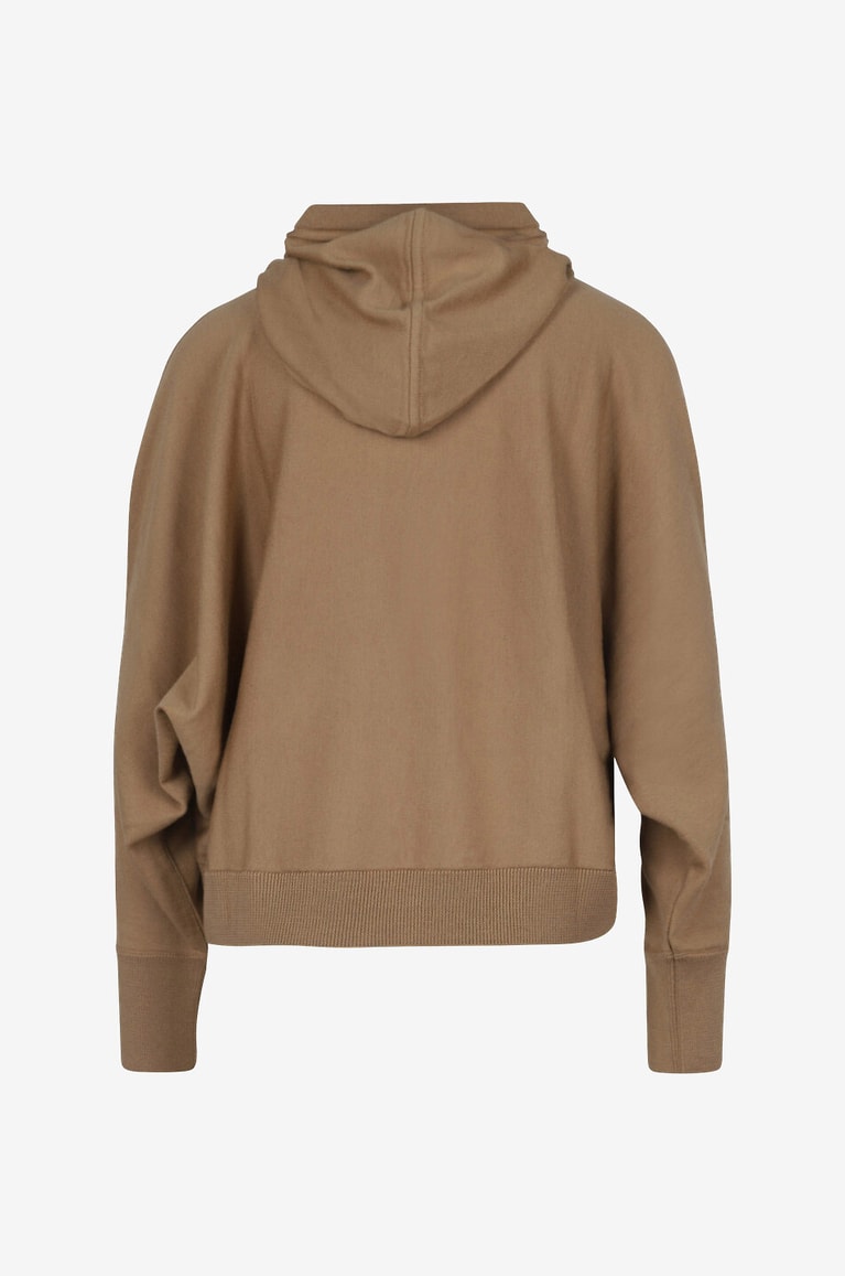 HANA SAN Pull à capuche en laine mérinos Stuart Femme CAMEL 2