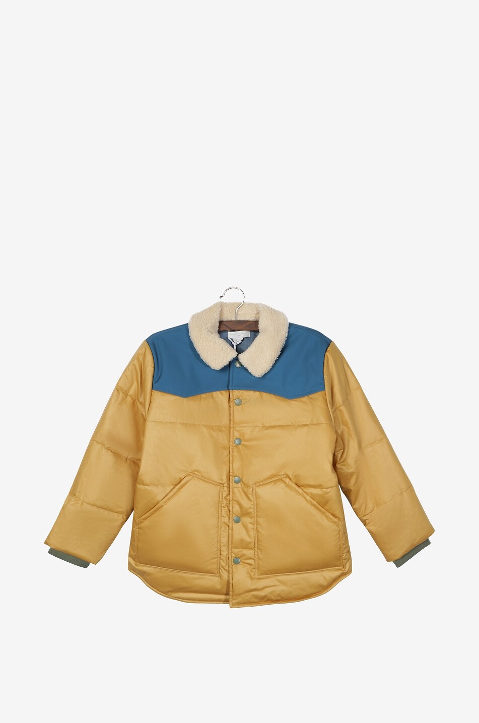 Boy's puffer jacket in waxed cotton
