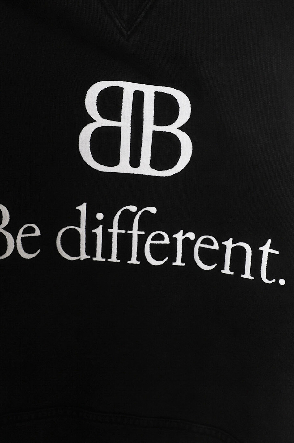 BALENCIAGA Be Different Patched T-shirt embroidered distressed sweatshirt Men BLACK 3