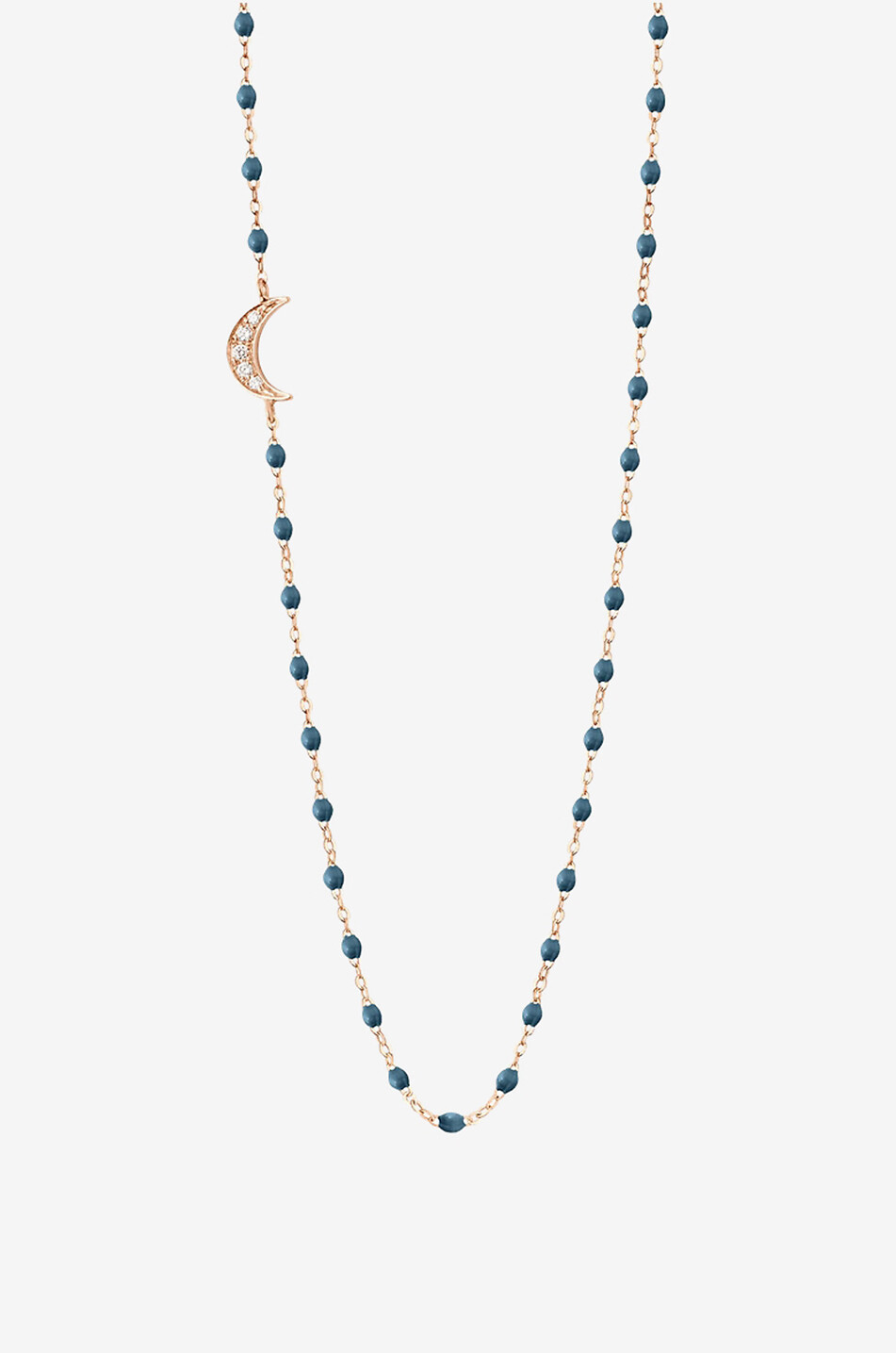 Collier en or rose orné de perles et diamants Céleste Lune