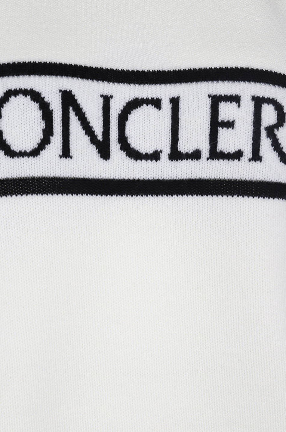 MONCLER Pull fin à col montant en maille jacquard motif logo Femme BLANC CASSE 3