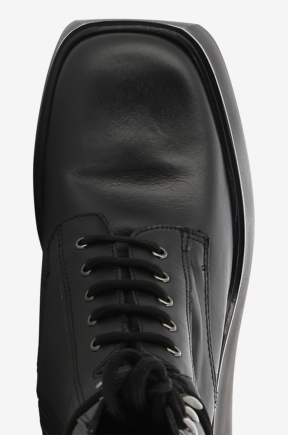 KURT GEIGER LONDON Bottines compensées à lacets en cuir Stately Femme NOIR 5