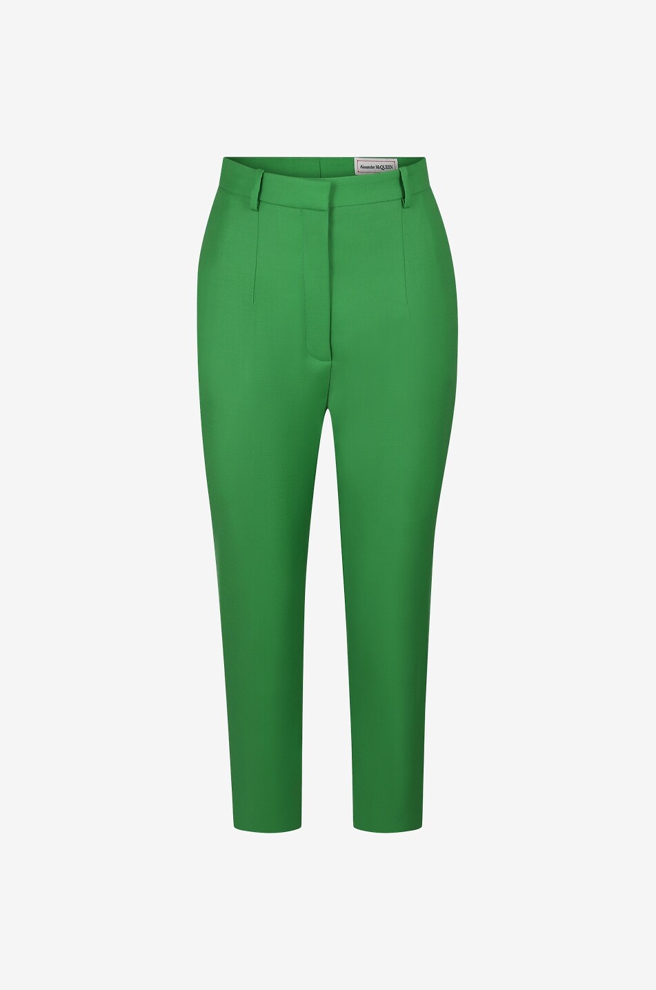 ALEXANDER McQUEEN High-rise wool and mohair cigarette trousers Women GREEN 1