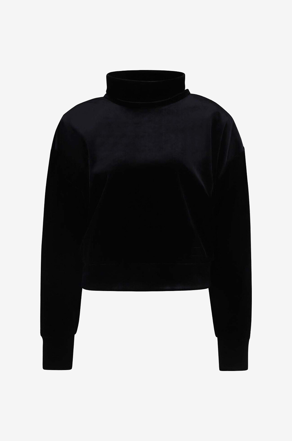 Top en velours à col montant et épaulettes