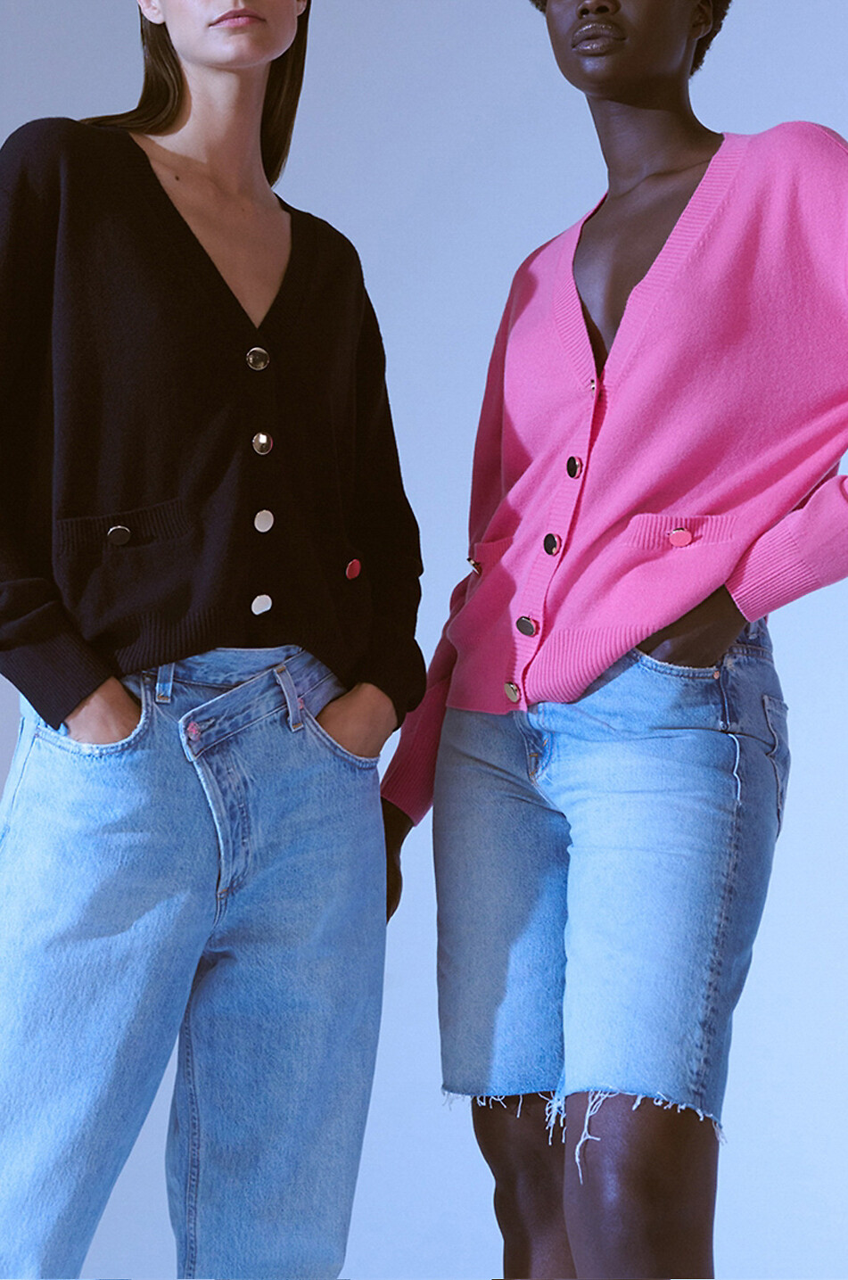 Cardigan boutonné en cachemire bio à col V