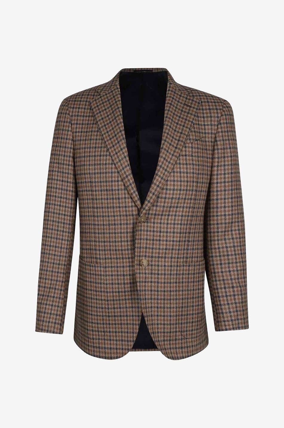 CARUSO Karierter Blazer aus Wolle und Seide Bohème Herren BRAUN 1