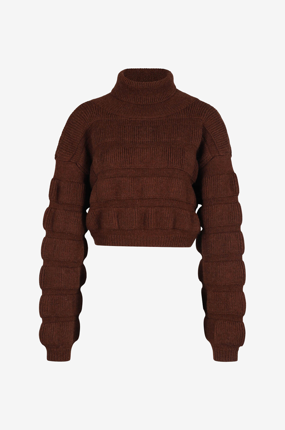 Verkürzter Pullover in Stepp-Optik mit Rollkragen