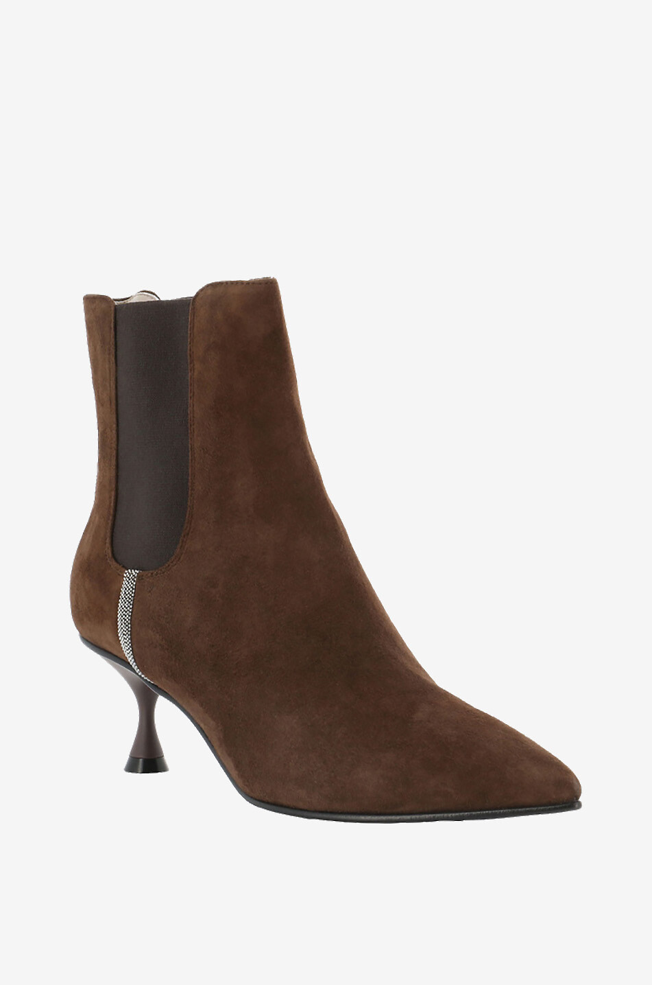 FABIANA FILIPPI Bottines en daim à bout pointu et petit talon 55 Femme MARRON MOYEN 1