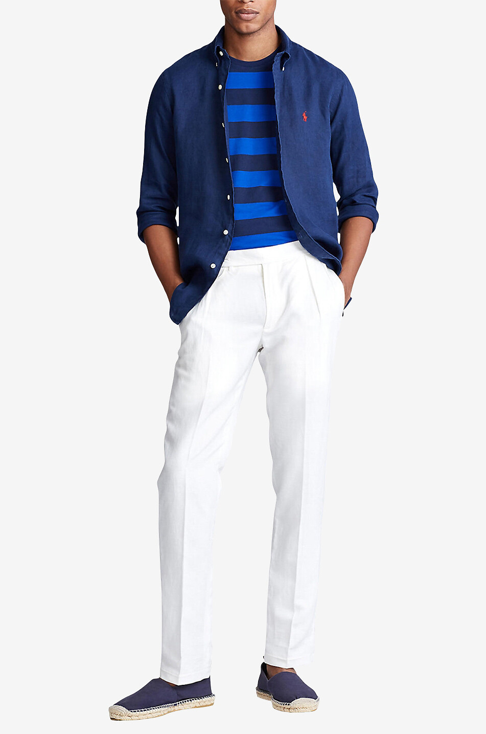 POLO RALPH LAUREN Langarm-Leinenhemd Custom Fit Herren DUNKELBLAU 4