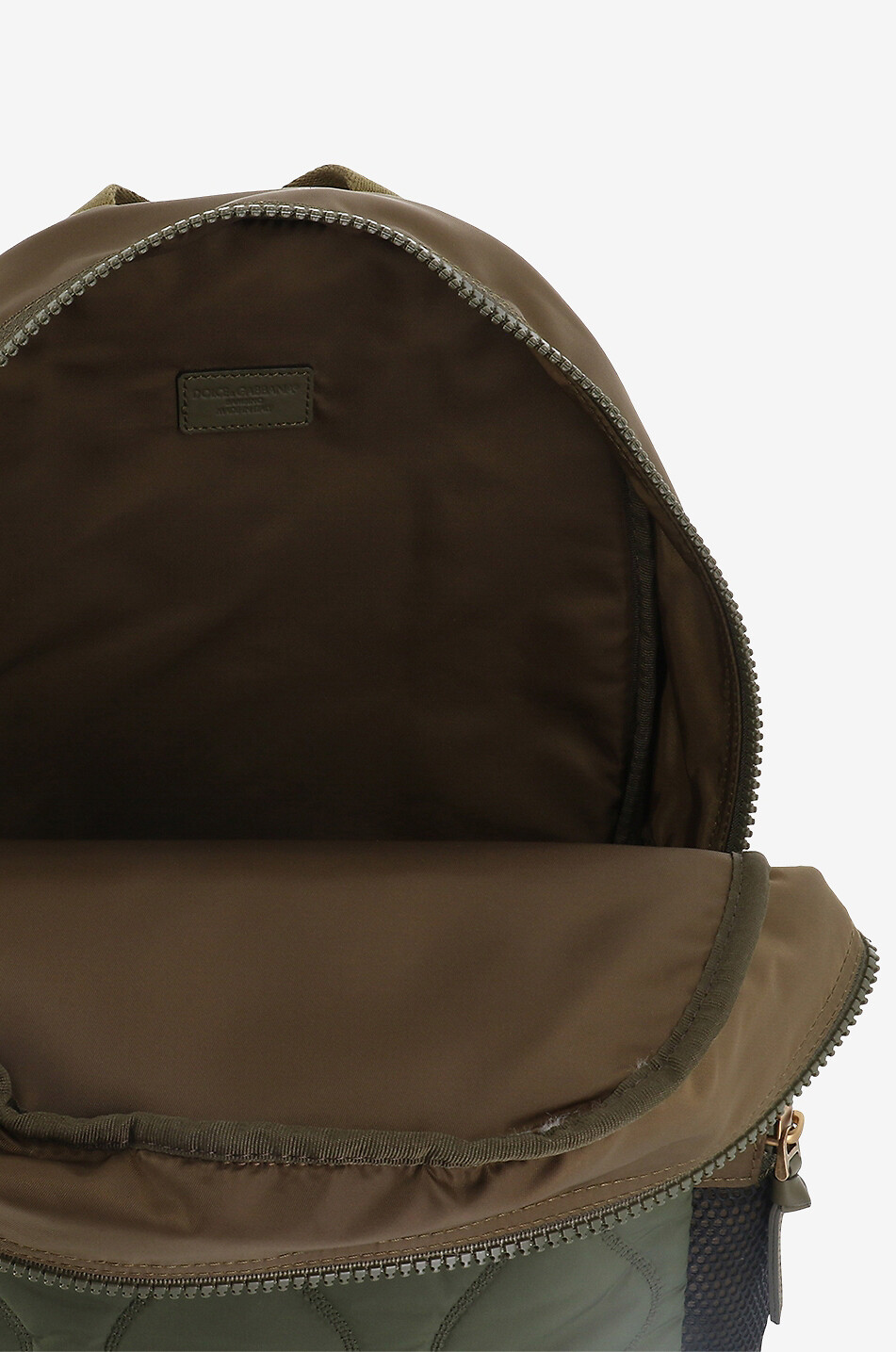 DOLCE & GABBANA Inside Nature children's quilted nylon and plush backpack Boy KHAKI 5