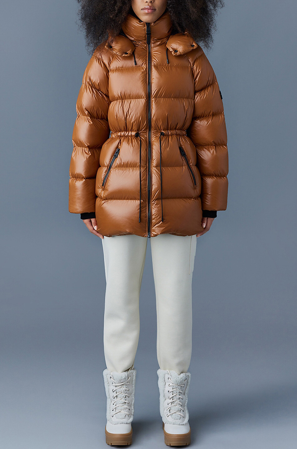 MACKAGE Halblange Daunenjacke mit Kapuze Karsyn Damen HELLBRAUN 2