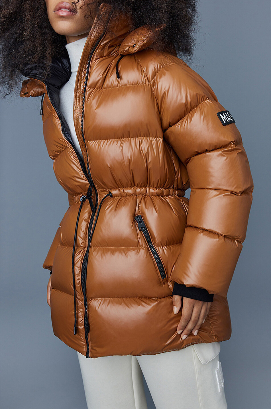 MACKAGE Halblange Daunenjacke mit Kapuze Karsyn Damen HELLBRAUN 5