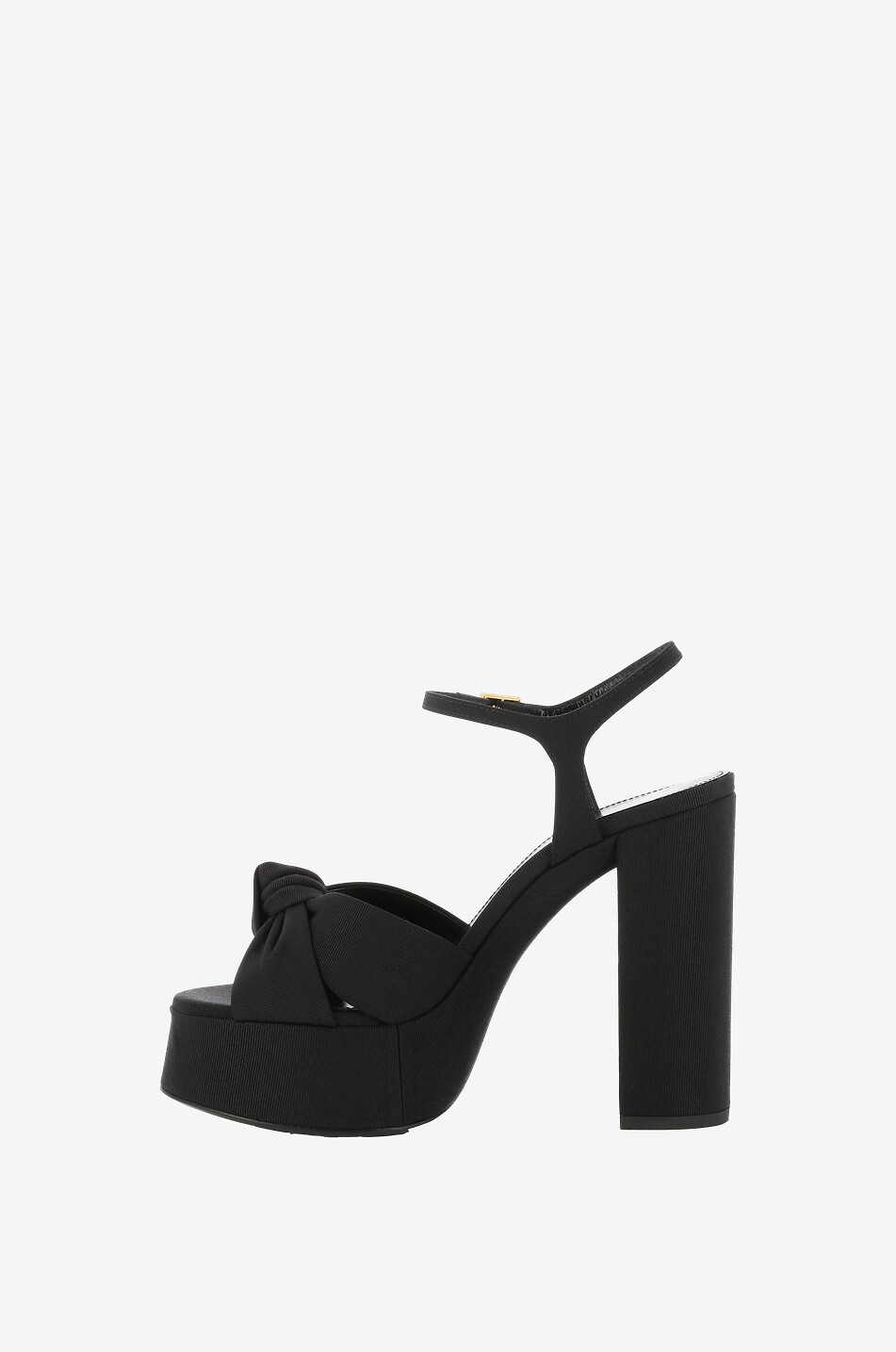 SAINT LAURENT PARIS Sandales à plateau en ruban gros grain Bianca 85 Femme NOIR 3