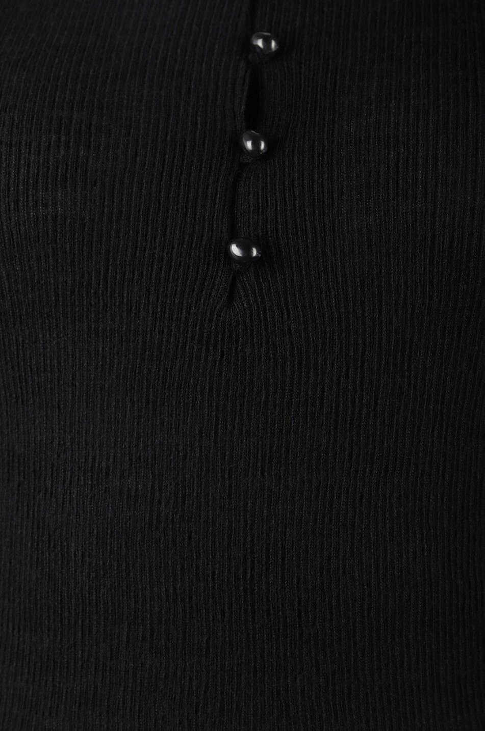 VINCE Langärmeliges Top aus Merinowolle Henley Damen SCHWARZ 3