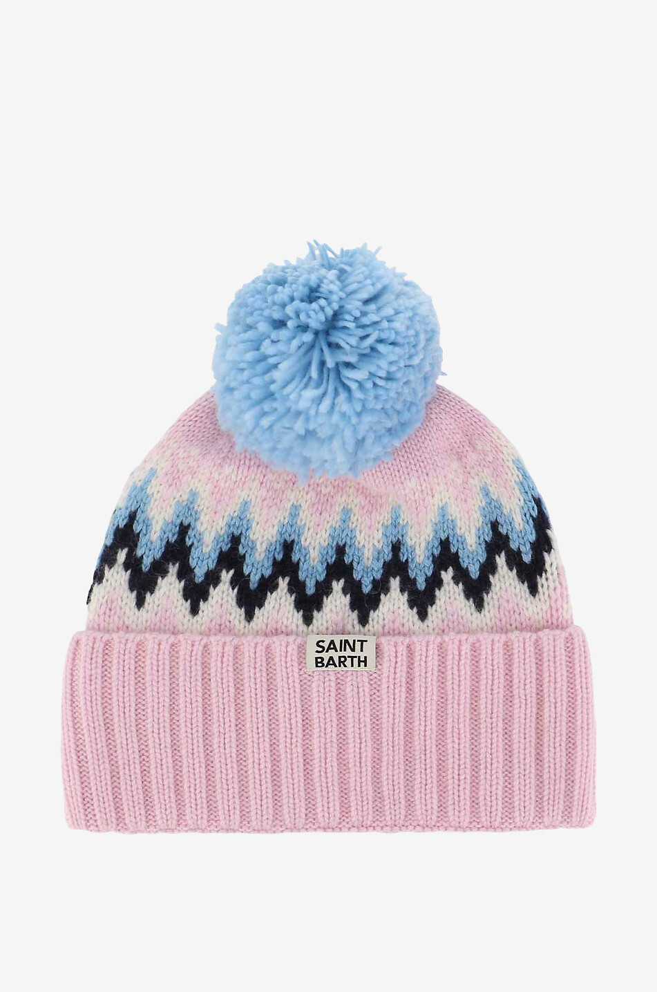 MC2 SAINT BARTH Wengen Nordic wool and cashmere beanie Women PINK 1