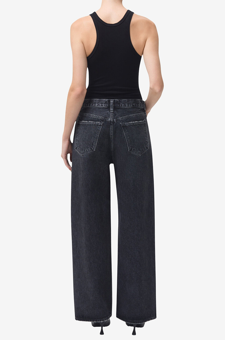 AGOLDE Low Slung Baggy cotton straight leg jeans Women BLACK 5