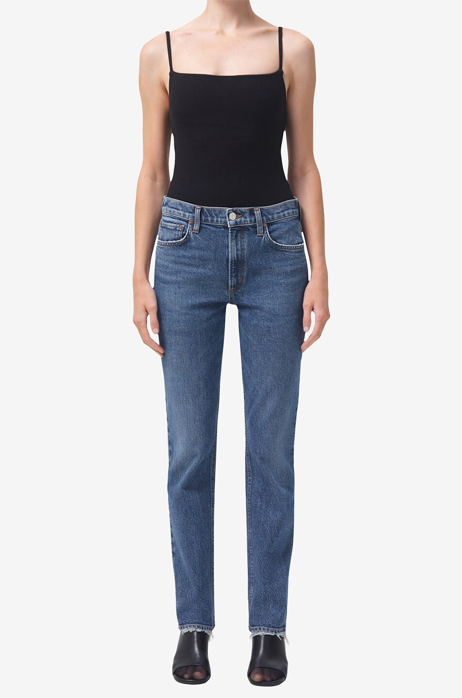 AGOLDE Slim Fit-Jeans aus Bio-Baumwolle Lyle Damen MITTELBLAU 3