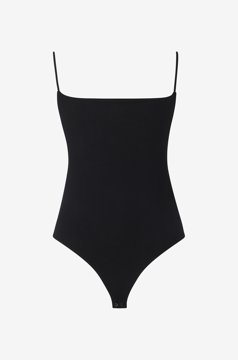 AGOLDE Square Neck strappy cotton bodysuit Women BLACK 2