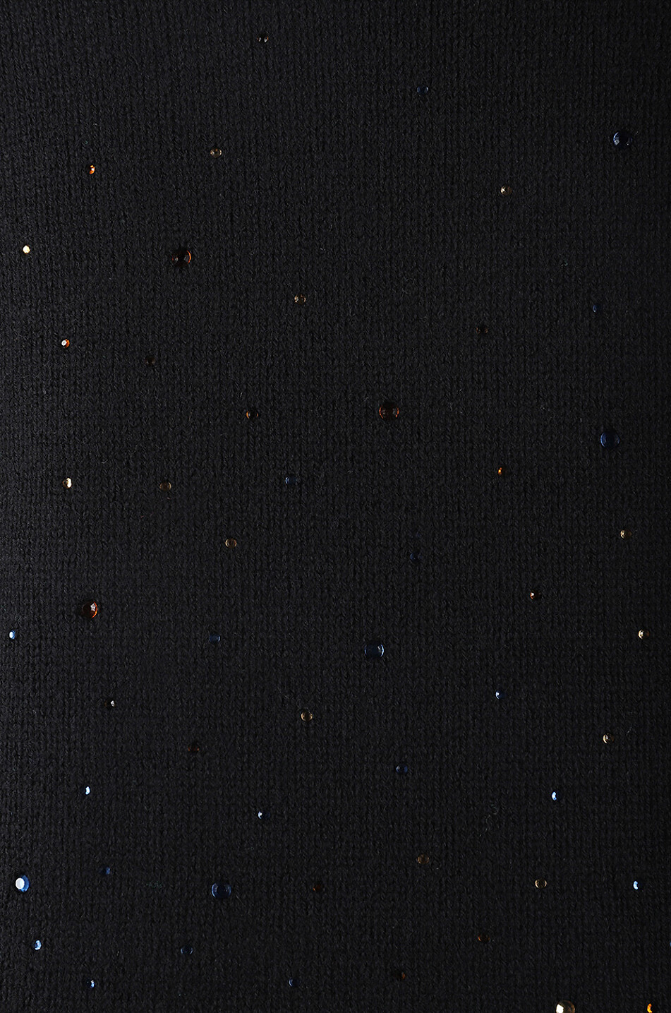 PRINCESS Rhinestone adorned merino wool round neck jumper Women BLACK 3