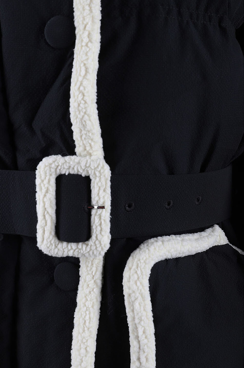 IENKI IENKI Michlin Shearling textures nylon and faux fur down jacket Women BLACK 3