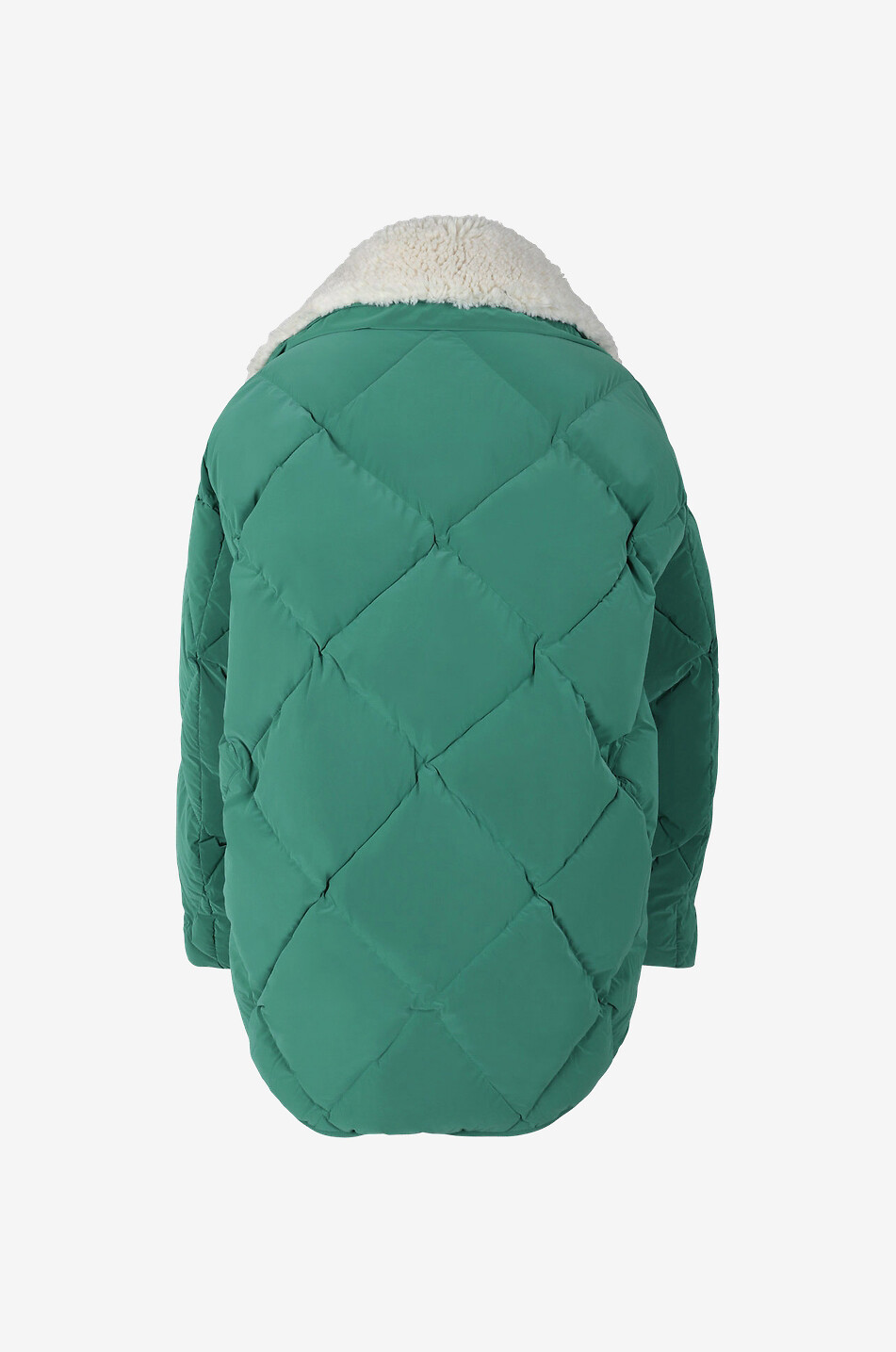 Queen oversize nylon and faux fur down jacket