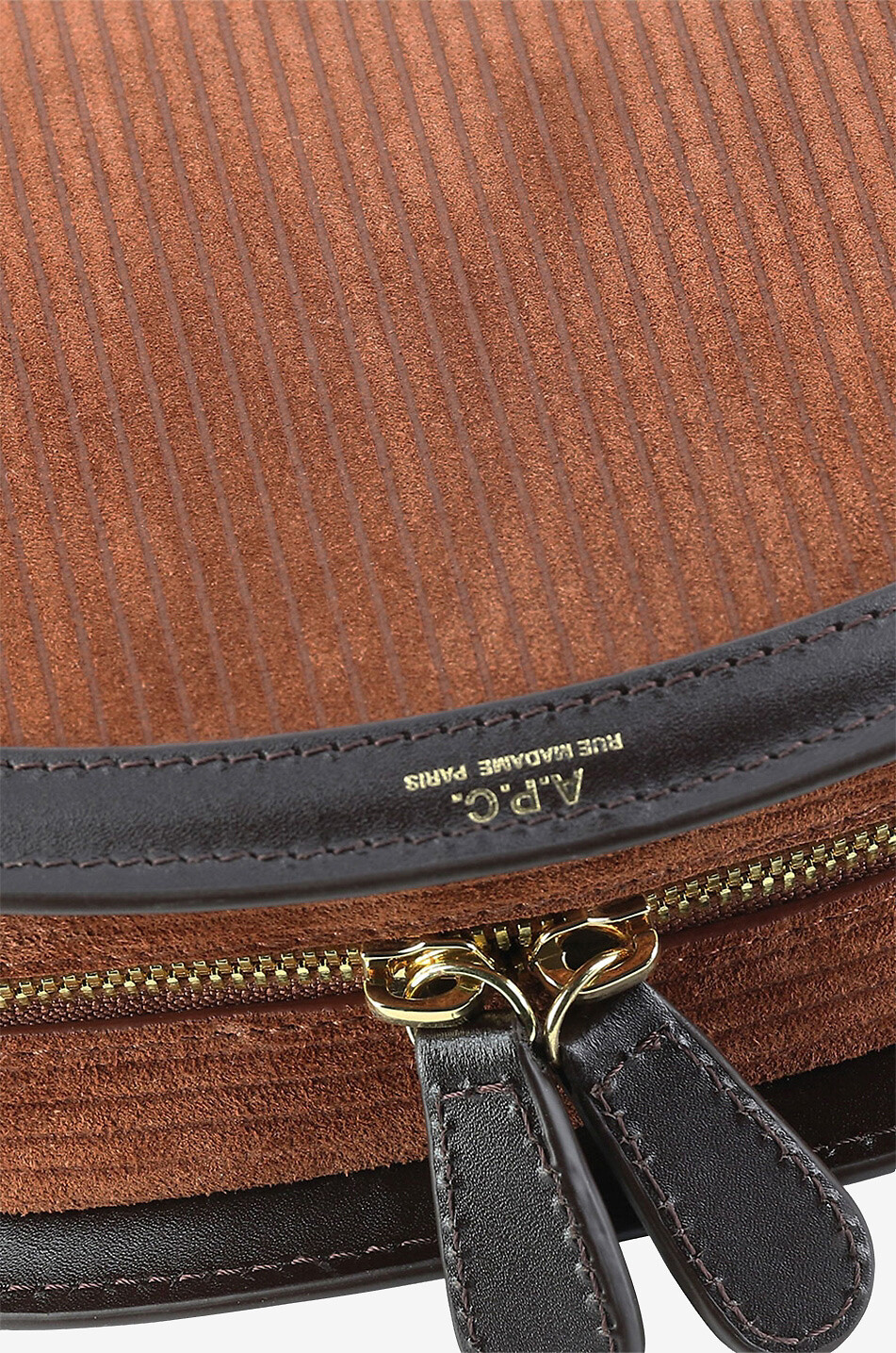 A.P.C. Demi-Lune leather and corduroy handbag Women MULTI COLOURED 5