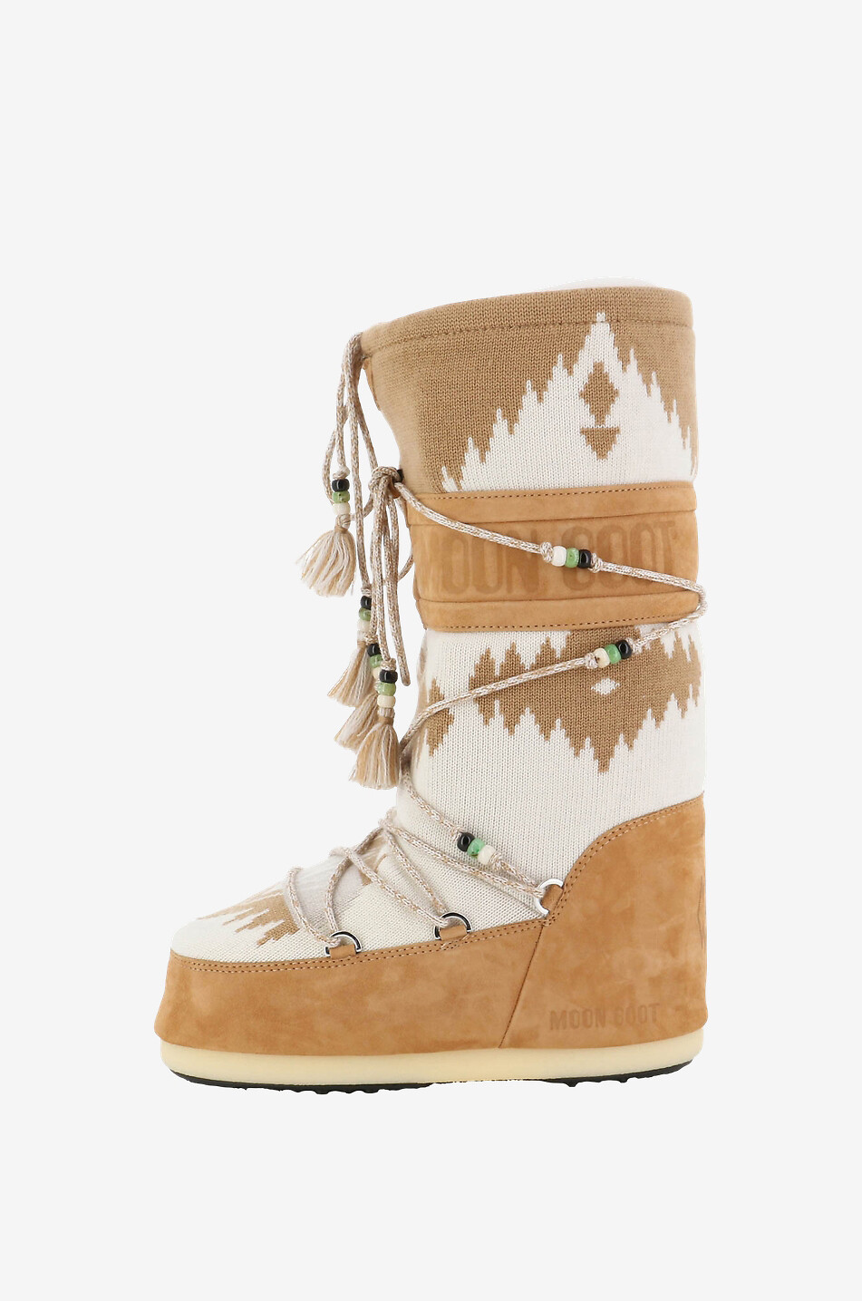 ALANUI Moon Boot Icon Knit Alanui jaquard and leather snow boots Women MULTI COLOURED 3