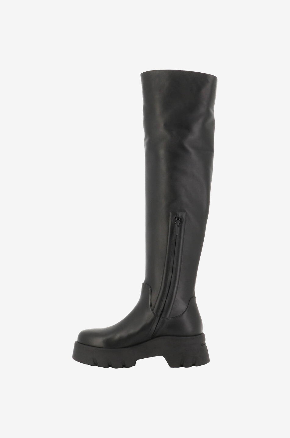 GIANVITO ROSSI Bottes en cuir lisse à semelles épaisses Montey 60 Femme NOIR 4
