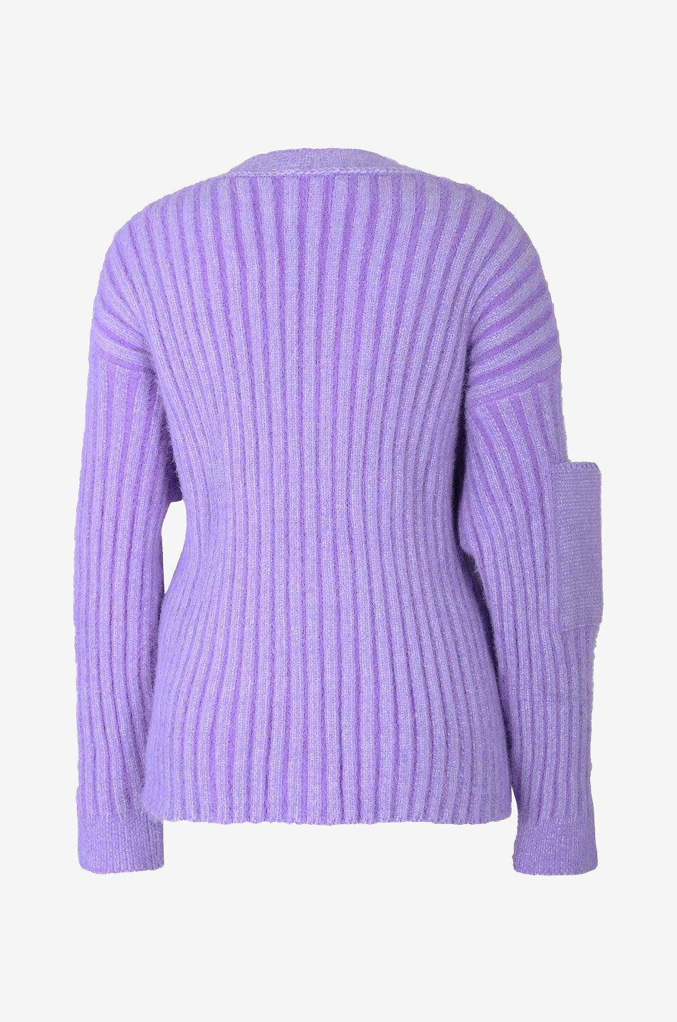JACQUEMUS Cardigan côtelé duveteux à poches Le Cardigan Neve Femme VIOLET 2