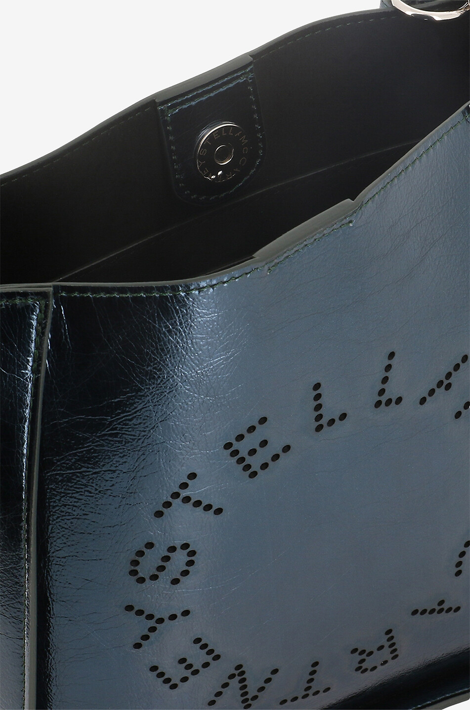 STELLA McCARTNEY Stella Logo metallic faux leather shoulder bag Women BLUE 5