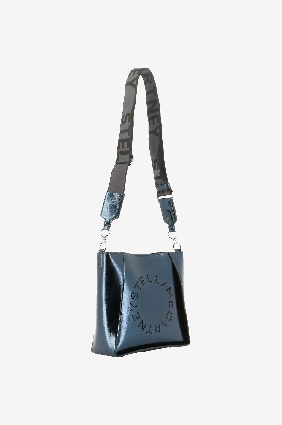 STELLA McCARTNEY Stella Logo metallic faux leather shoulder bag Women BLUE 2